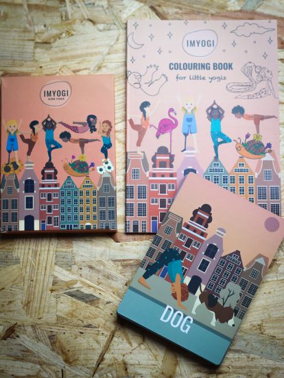 yoga cards and colouring book for kids